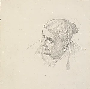 Hoved. Gammel kone by Wilhelm Marstrand