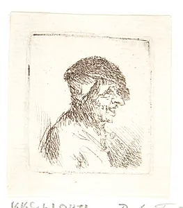 Hovedet af en leende bonde by Adriaen van Ostade