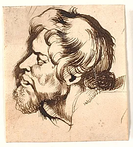 Hovedet af en mand by Anthony van Dyck