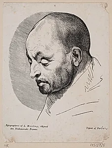 Hovedet af en skaldet mand by Peter Ludvig Meisling