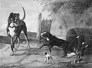 Hundescene by Theodor Kiellerup