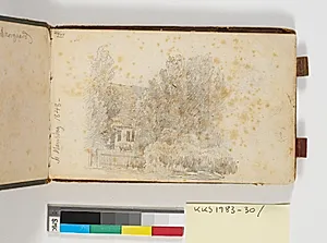 Hus i tætbevokset have by P.C. Skovgaard