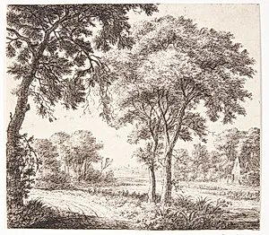Hus på en flodbred by Anthonie Waterloo
