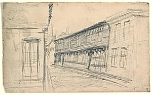 Huse langs en gade by Niels Larsen Stevns