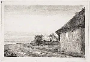 Huset og haven ved havet by Carl Bloch