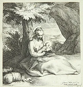 Hvile på flugten fra Egypten by Jan Harmensz. Muller