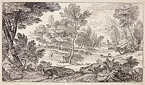 Hvile på flugten til Egypten by Adriaen van der Kabel