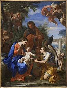 Hvilen på flugten til Ægypten by Giuseppe Bartolomeo Chiari