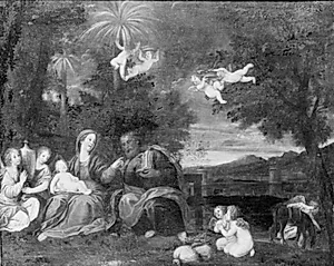 Hvilen på flugten til Egypten by Francesco Albani
