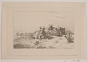 Hvilende køer by Adolph Kittendorff