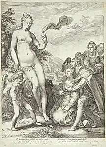 Hyldest til Venus og Amor by Jan Saenredam