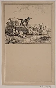 Hyrdedrengen. Nr. 14 i Chr. Winther og M. Rørbye, "25 Billeder for små børn" by Adolph Kittendorff