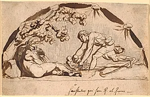 Hyrden Faustulus finder Romulus og Remus by Nicolai Abildgaard