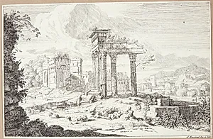 Hyrder i et ruinlandskab by Albert Meyering