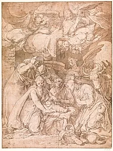 Hyrdernes tilbedelse by Abraham Bloemaert