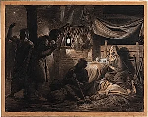 Hyrdernes tilbedelse by Carl Bloch