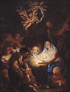 Hyrdernes tilbedelse by Giuseppe Bartolomeo Chiari