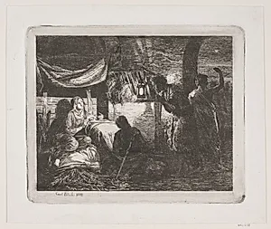 Hyrdernes tilbedelse by Carl Bloch