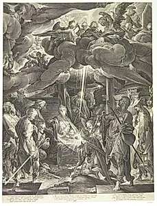 Hyrdernes tilbedelse by Jan Harmensz. Muller