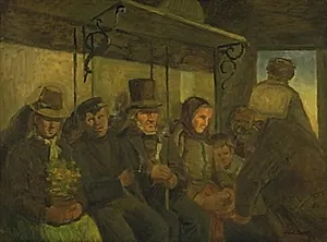 I en tredje klasses jernbanekupé by Hans Smidth