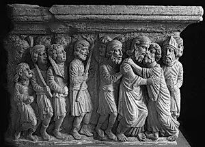 I Gethsemane have, Simon Peter skærer øret af ypperstepræstens tjener, Judas' forrædderi by Ubekendt