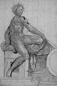 Ignudo fra loftet i Det Sixtinske Kapel by Ubekendt
