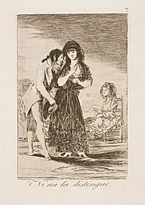 Ikke engang på denne måde kender han hende by Francisco de Goya