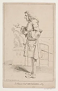 "Il famoso Cavre delle Caricature". Portræt af Pier Leone Ghezzi (1674-1755) by Marcus Tuscher