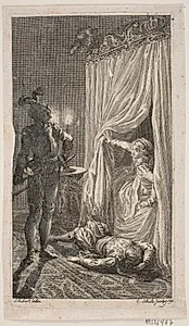 Illustration med sovekammerscene by Georg Christian Schule