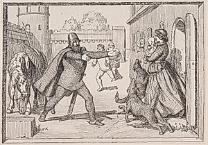 Illustration til Adam Oehlenschlägers digt "De to kirketårne" by Lorenz Frølich
