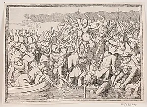 Illustration til Adam Oehlenschlägers digt "De to kirketårne" by Lorenz Frølich