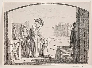 Illustration til Adam Oehlenschlägers digt "De to kirketårne" by Lorenz Frølich