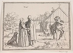 Illustration til Adam Oehlenschlägers digt "De to kirketårne" by Lorenz Frølich