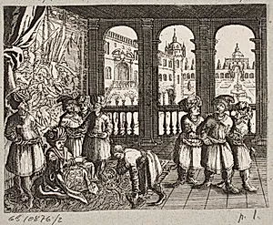 Illustration til Adam Olearius, “Persianischer Rosenthal von einem Sinnreichen Poeten Schich Saadi […]”, Schleswig 1660 by J. Muller
