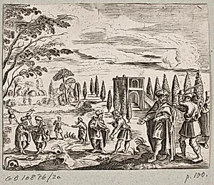 Illustration til Adam Olearius, “Persianischer Rosenthal von einem Sinnreichen Poeten Schich Saadi […]”, Schleswig 1660 by J. Muller
