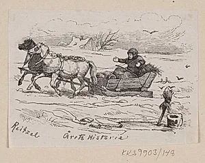 Illustration til "Årets Historie" i H.C. Andersen, "Eventyr og Historier", Bind 2 by H.P. Hansen