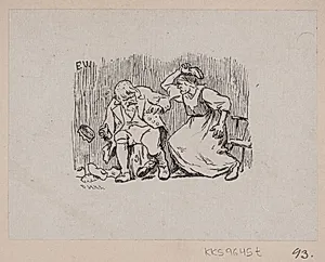 Illustration til "Askeladden som fik prinsessen til at løgste sig" by Ubekendt