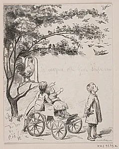 Illustration til B.S. Ingemann, "Nu vågne alle Guds fugle små"