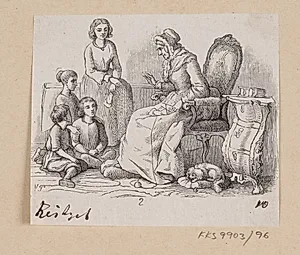 Illustration til "Bedstemoder" i H.C. Andersen, "Eventyr og Historier", Bind 2