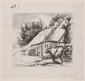 Illustration til Carl Andersens digt, "Husmandskonen" by Ubekendt