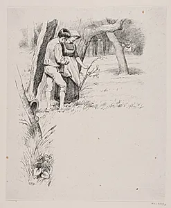 Illustration til Christian Winther, "Chresten og Lene" by Waldemar Bøhme
