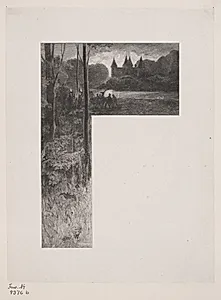 Illustration til Christian Winther, "Hjortens Flugt" by Henrik Bornemann