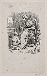 Illustration til "De sidste timer", digt af H. J. Greensteen by Ubekendt