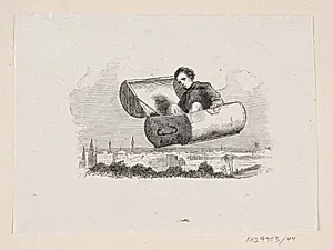 Illustration til "Den flyvende Kuffert" i H.C. Andersen, "Eventyr og Historier", Bind 1 by H.P. Hansen