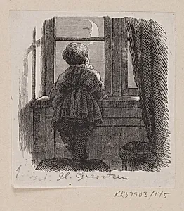 Illustration til "Den gamle Gravsteen" i H.C. Andersen, "Eventyr og Historier", Bind 2 by H.P. Hansen