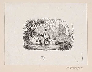 Illustration til "Den grimme Ælling" i H.C. Andersen, "Eventyr og Historier", Bind 1 by H.P. Hansen