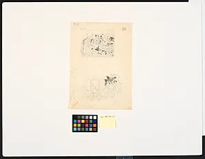 Illustration til "Den hvide kat", f.o. løse skitser