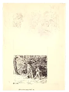Illustration til "Den lille hvide kat", f.o. løse skitser