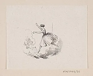 Illustration til "Den standhaftige Tinsoldat" i H.C. Andersen, "Eventyr og Historier", Bind 1 by H.P. Hansen