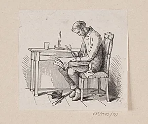 Illustration til "Den stumme Bog" i H.C. Andersen, "Eventyr og Historier", Bind 2 by H.P. Hansen